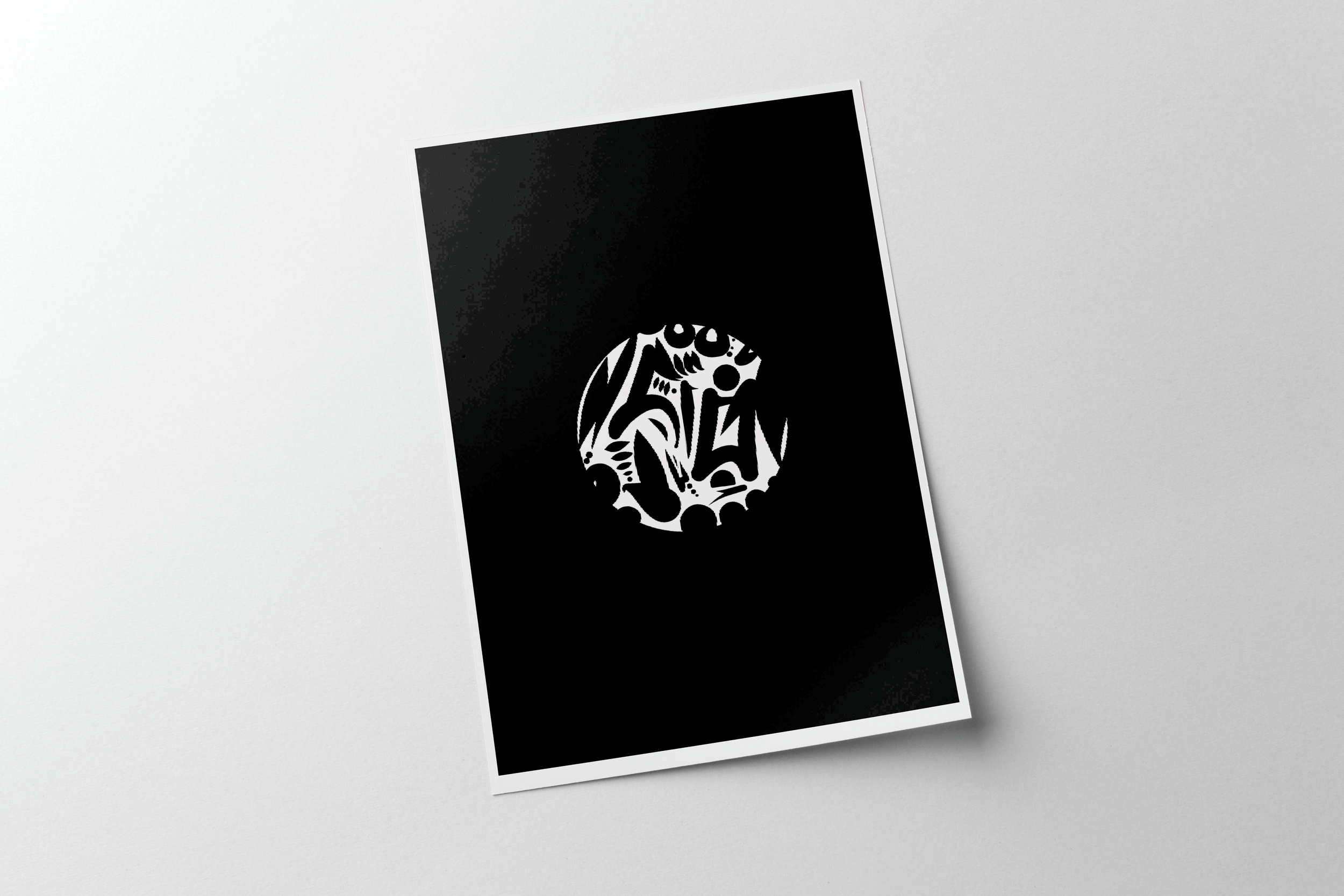 circle black white monochromatic bold graphic abstract artwork by nj artist Anu Oro