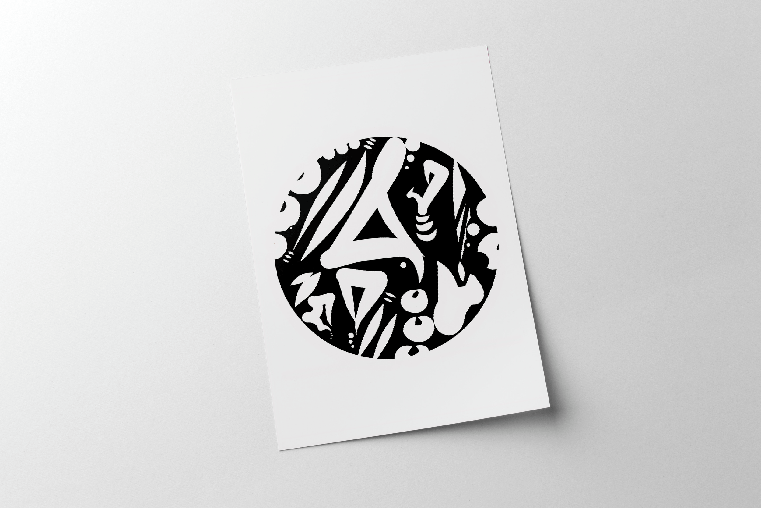 black-white-bold-graphic-print-circle-abstract-art-anu-oro-studio