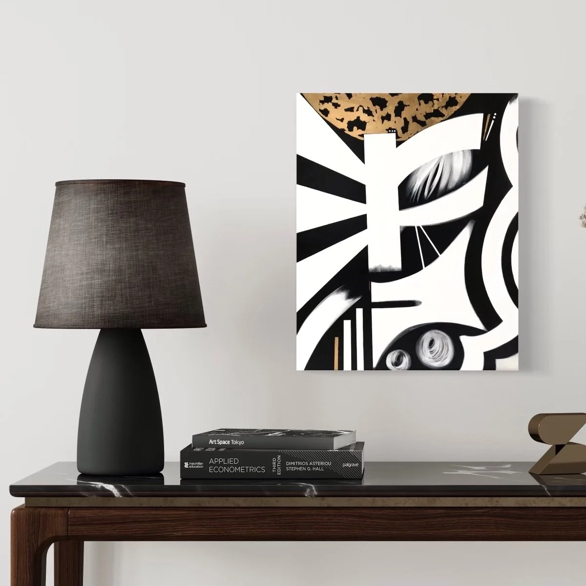 enough contemporary art painting staged luxury interior Anu Oro studio