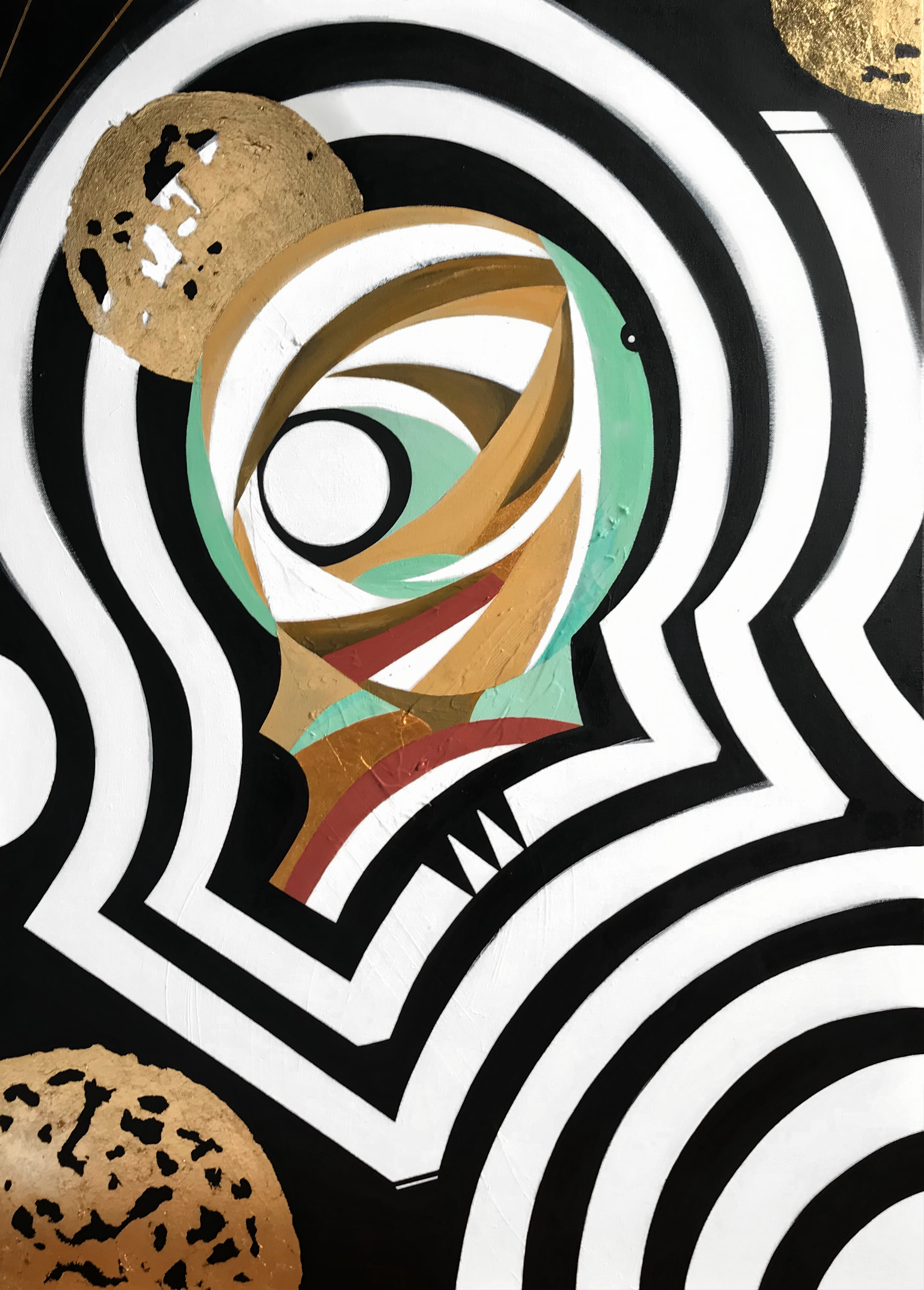 "Modular" (2020). 26" x 36". Acrylic On Canvas. 1/1.