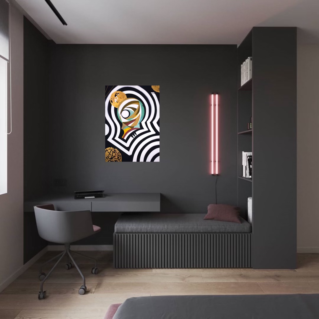 "Modular" (2020). 26" x 36". Acrylic On Canvas. 1/1.