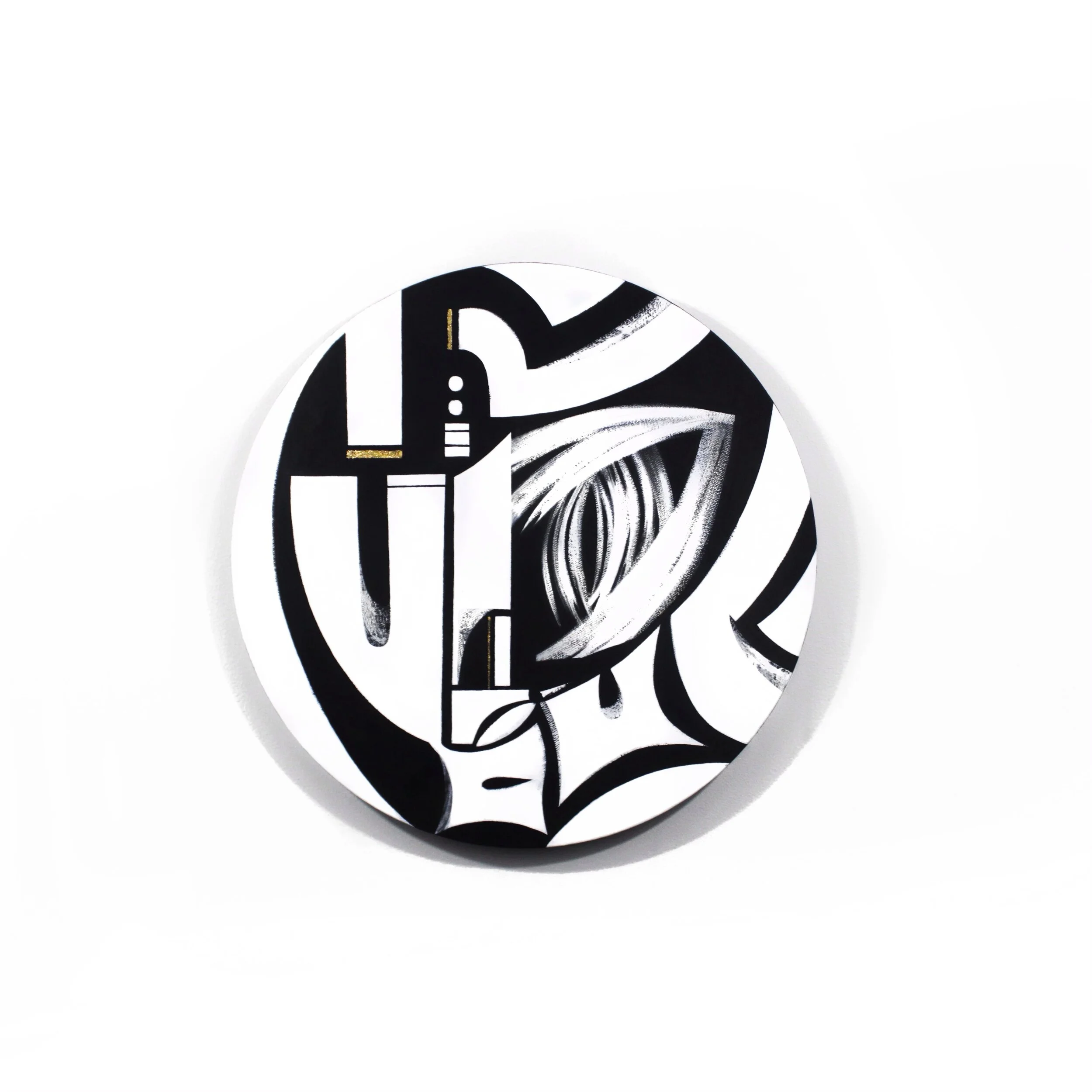 "Creed" (2021). 16" x 16" x 5/8". Acrylic on Canvas + Gold Metal Leaf. 1/1.