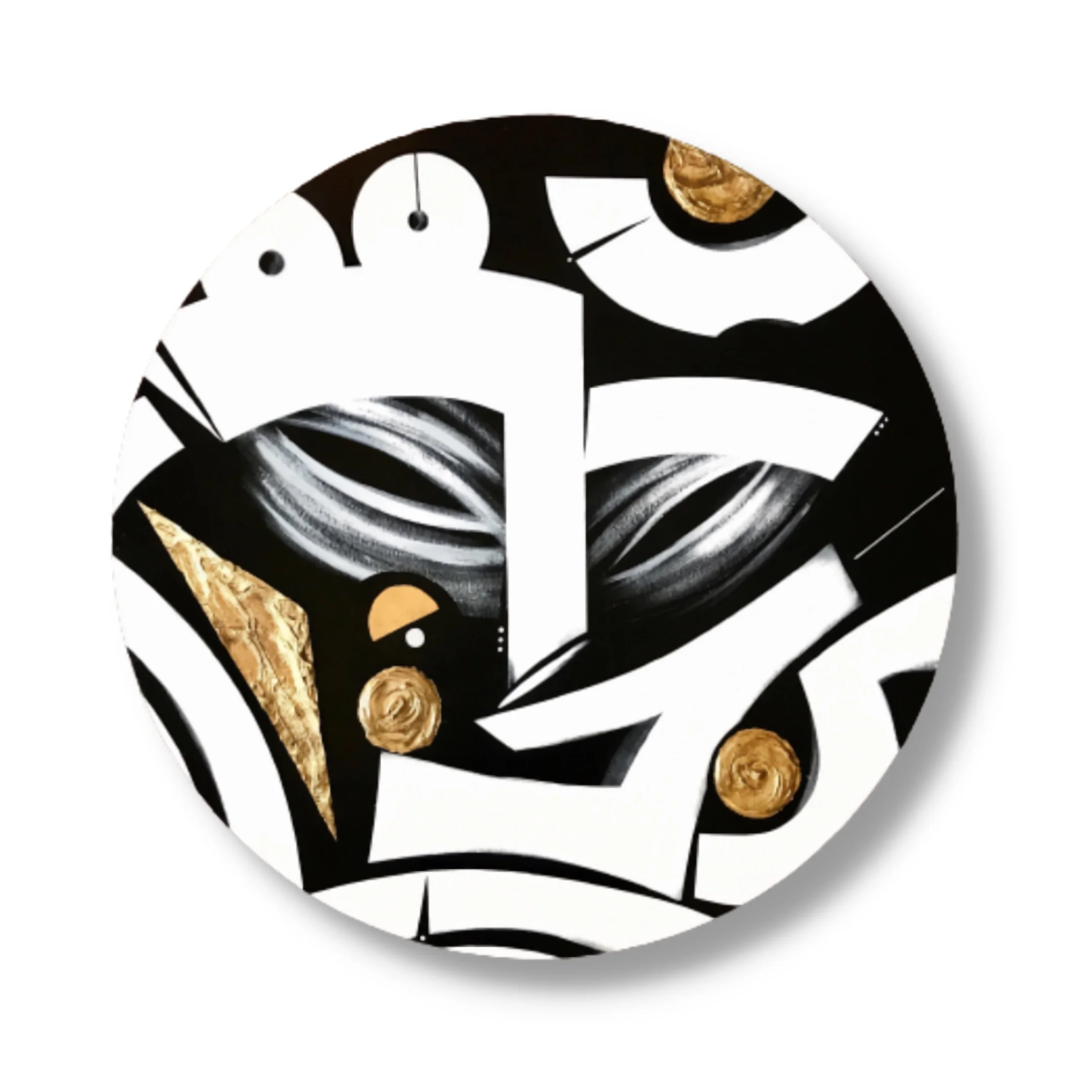 "Olori" (2021). 24" x 24" x 3/4". Acrylic on Canvas + Gold Metal Leaf. 1/1.