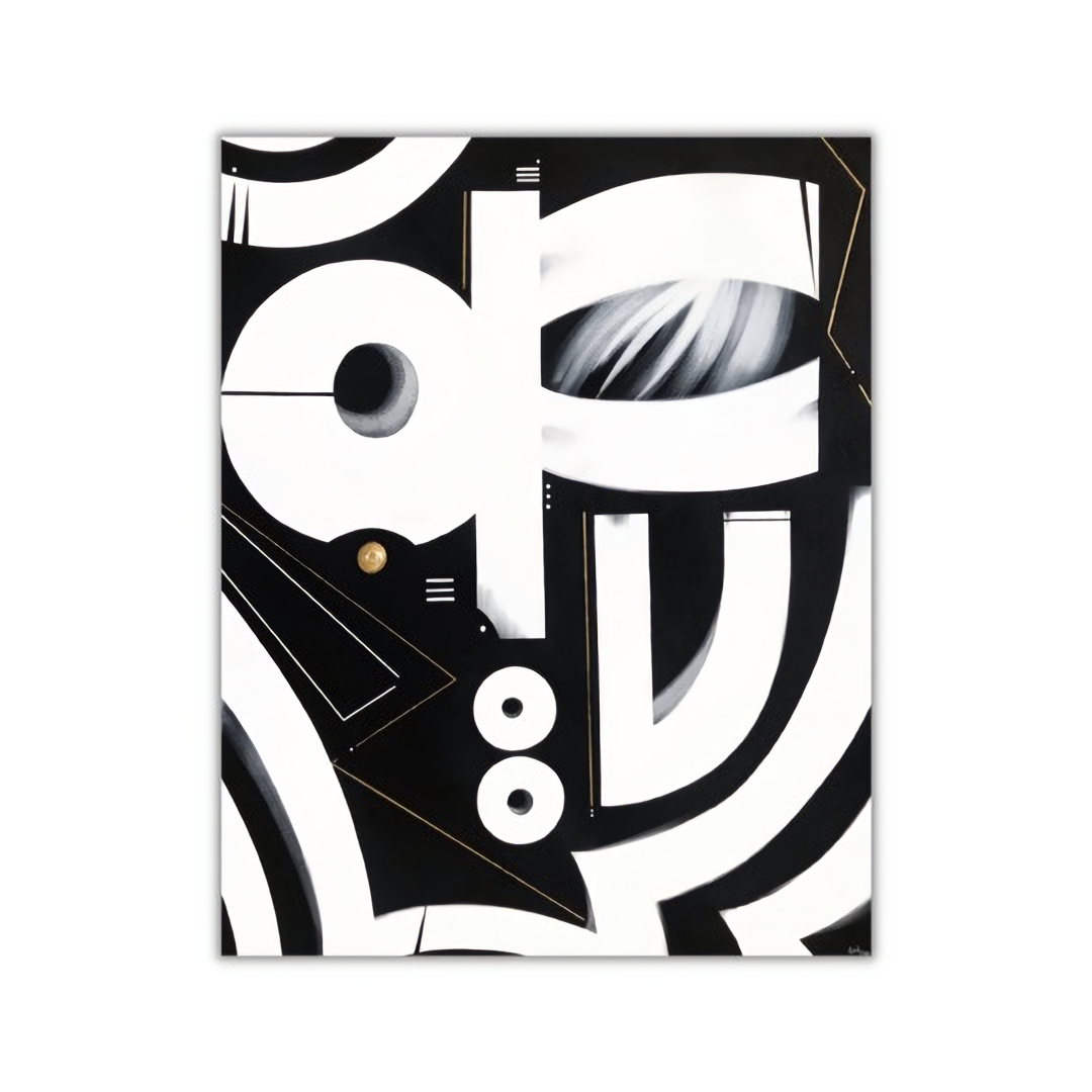 "Foresight" (2022). 24" x 30" x 3/4". Acrylic + Gold Metal Leaf + Canvas. 1/1.