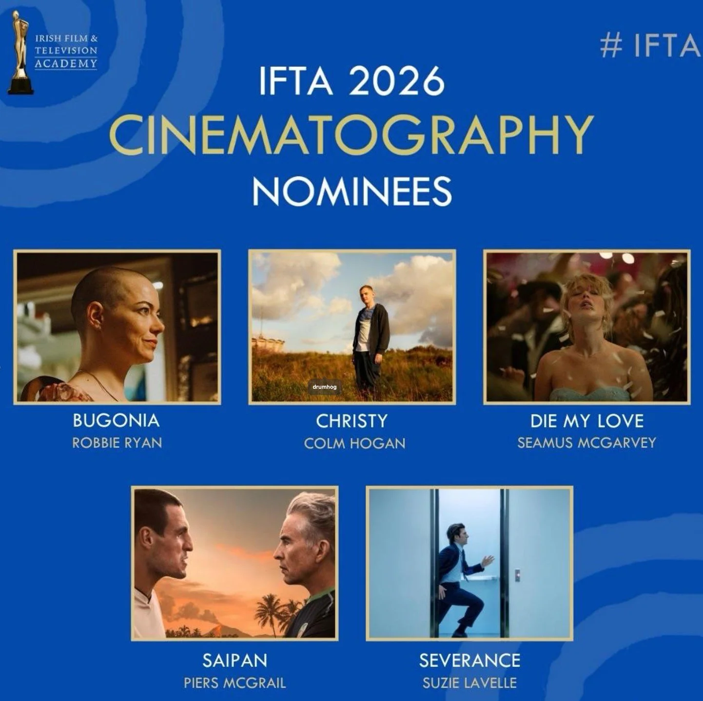 Amazing news to see Christy pick up 14 nominations at the IFTAs! A film about community made by a community. Extra proud to see it picking up a Best Cinematography nomination. Lovely to see such a high level of Irish talent across some amazing projec