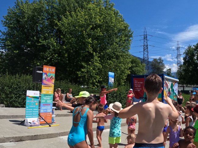 Sommerferien Kinderanimation Freibad Obere Au