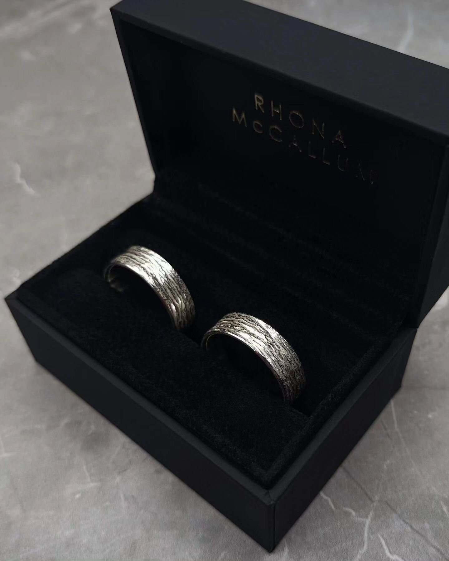 Loooved making this chunky pair of 6mm 9ct white gold Machrie wedding rings. Congratulations C&amp;A and thank you for asking me to make these rings for you!