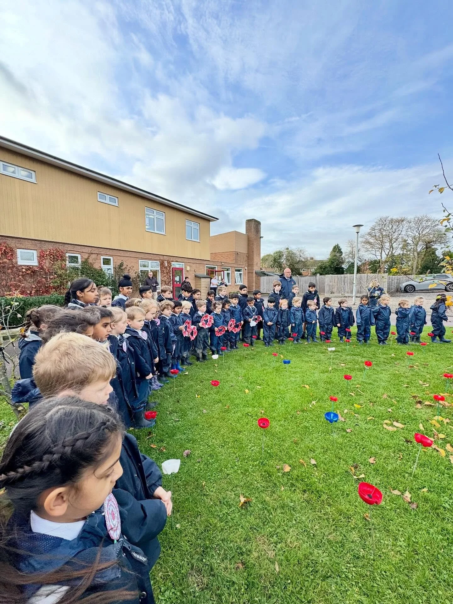 Today our whole school and nursery came together to remember. 💭
We designed our own poppies, joined in a two-minute silence, and reflected on all those who have gone before us.🍎

 #RemembranceDay #LestWeForget #nurturecuriosityresilience #orchardsc