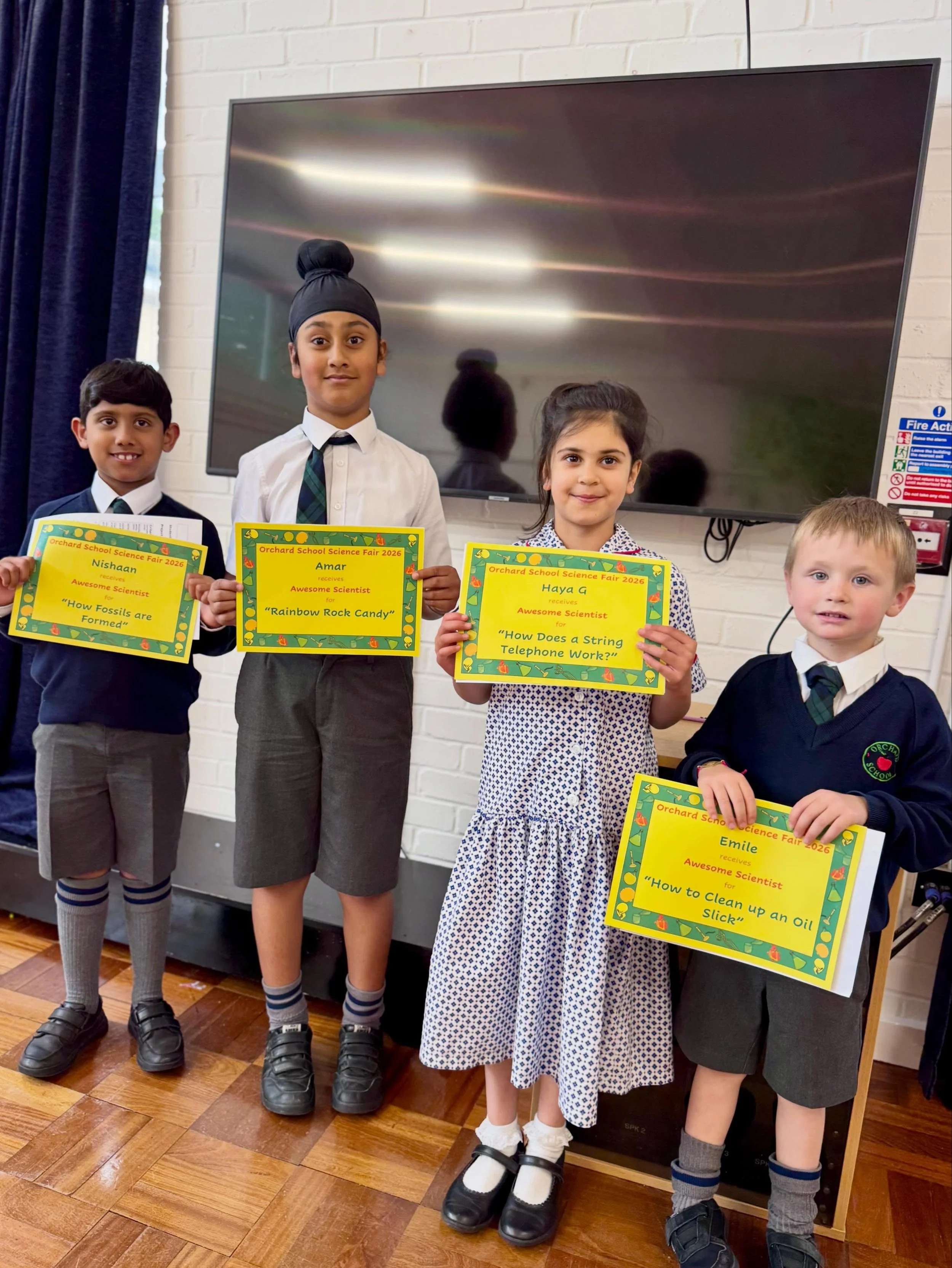 🔬✨ Science Fair Prize Giving!
In assembly our budding scientists received feedback on their fantastic projects before being presented with certificates and pencils!🍎

A huge congratulations to the 4 children awarded the title of &ldquo;Awesome Scie