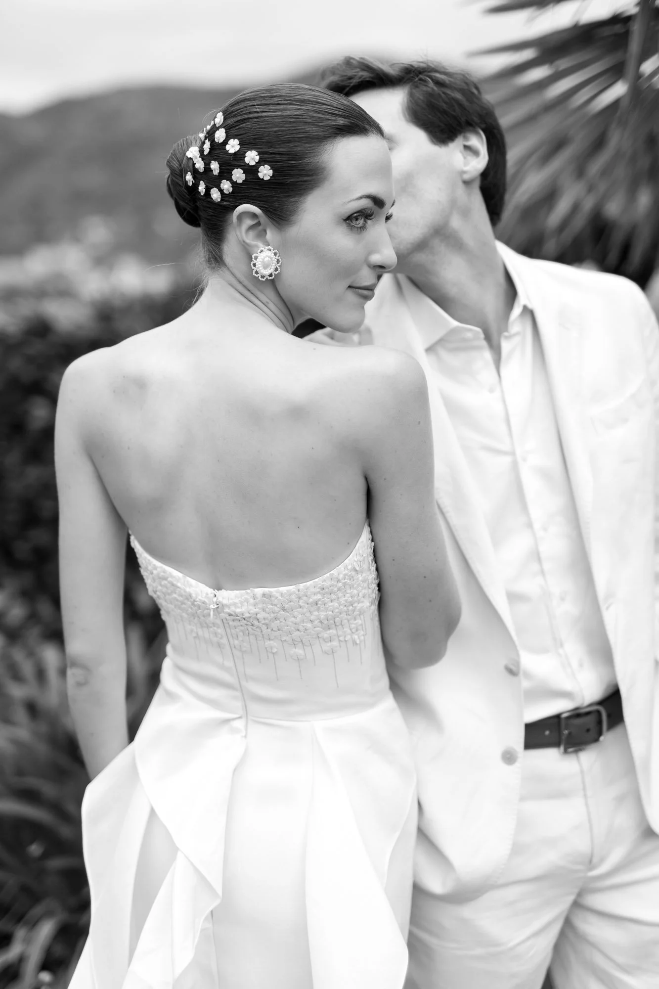 bride and groom at wedding in villa geno lake como