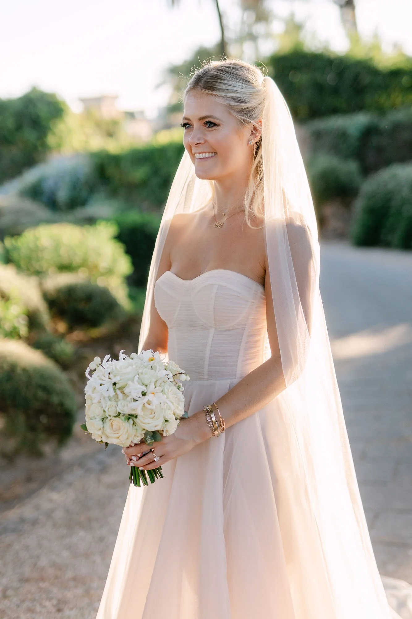 bride at her destination wedding in rome at villa aurelia