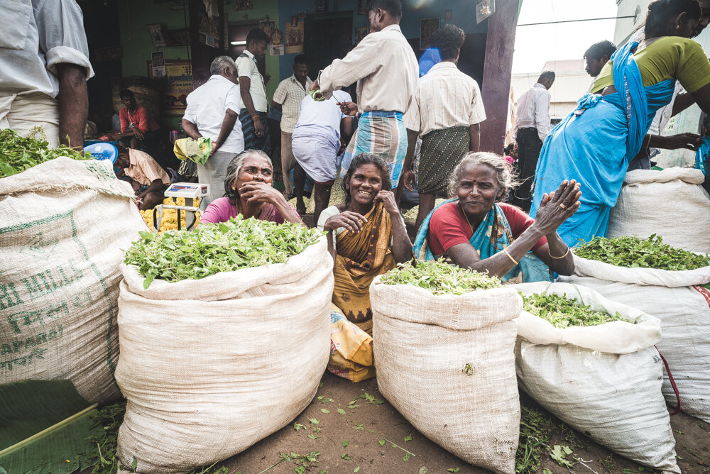 mercato di fiori e spezie in karnataka