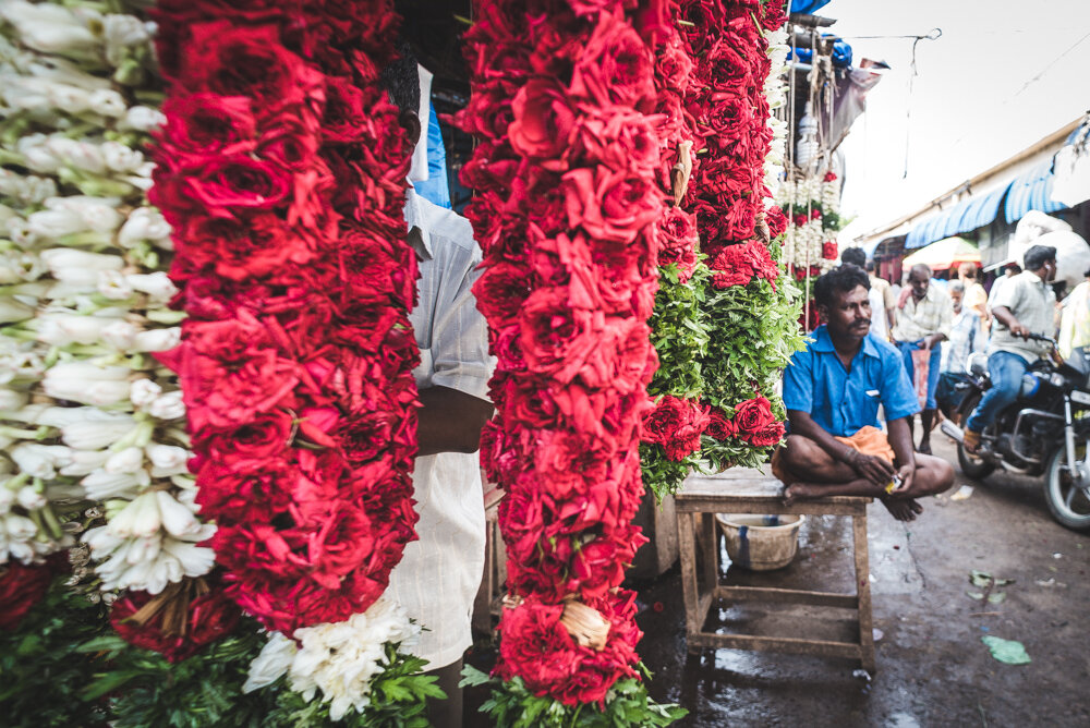 mercato di fiori a madurai