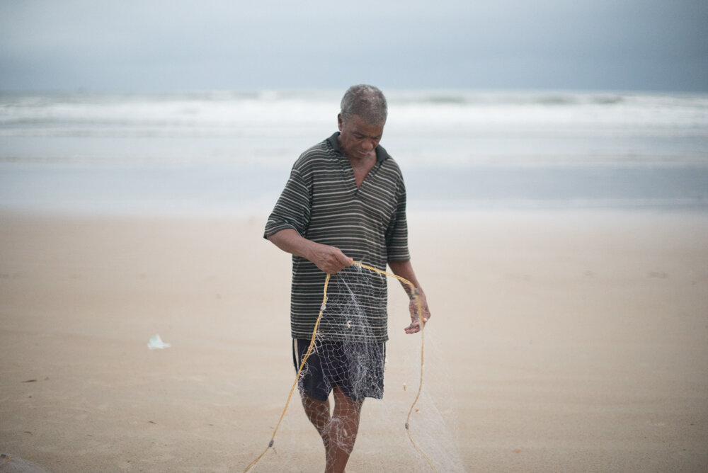 pescatore sulla spiaggia di Goa