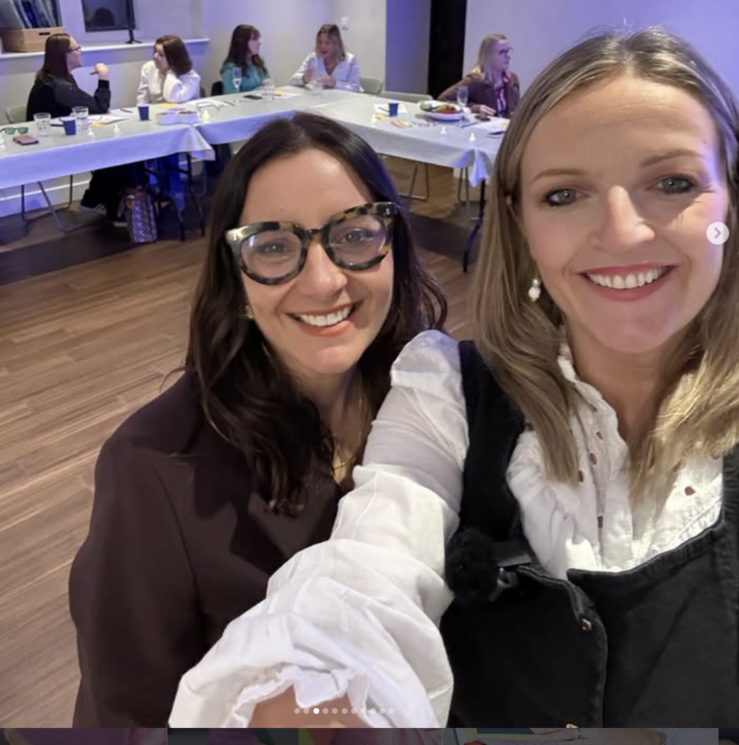 Lucy Shutt-Vine with Rebecca for a workshop