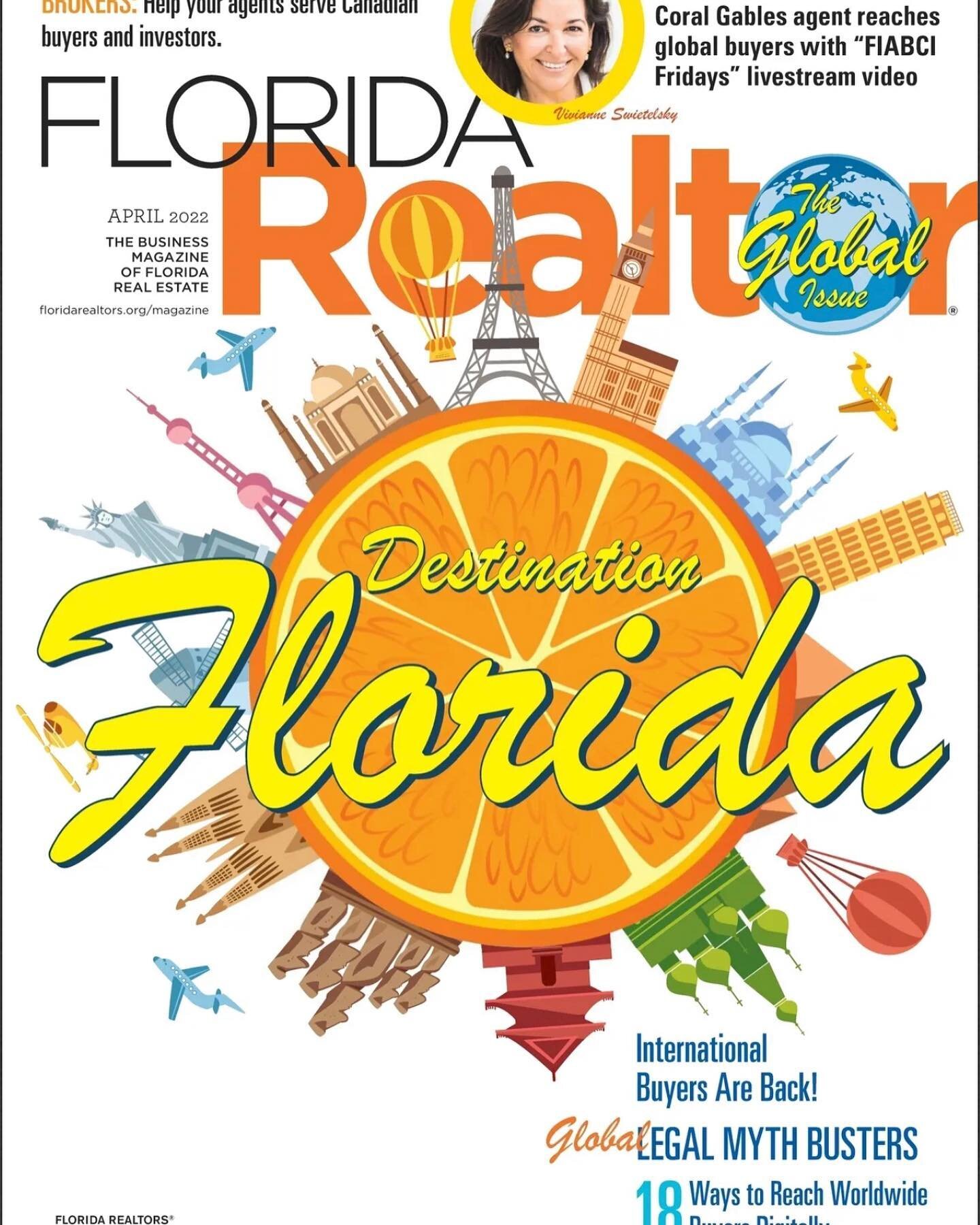 Very cool.
Not only was the first day of #mipim2022 absolutely fantastic, but I started getting texts that I am on the cover of the April 2022 global issue of @therealfloridarealtors magazine!  Thanks, #floridarealtors! And thank you to all my guests
