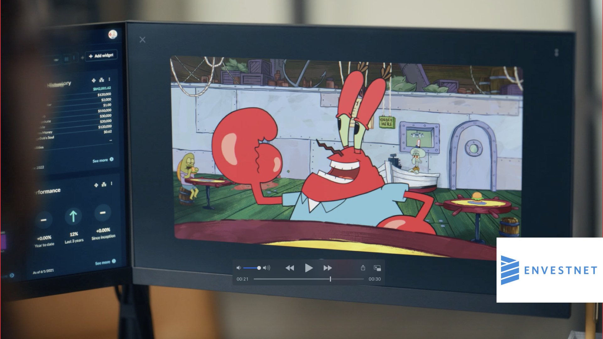 MR. KRABS FROM SPONGEBOB SQUAREPANTS STARS IN ENVESTNET AD CAMPAIGN