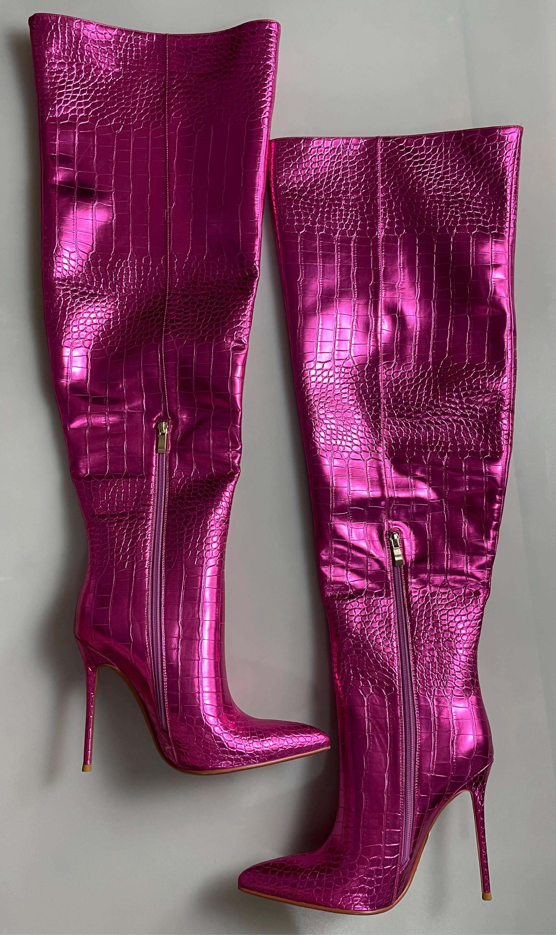 pink croc boots