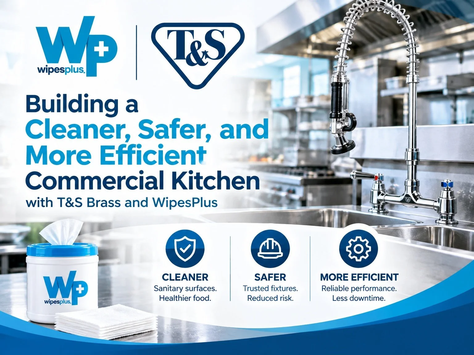 Building a Cleaner, Safer, and More Efficient Commercial Kitchen with T&amp;S Brass and WipesPlus
