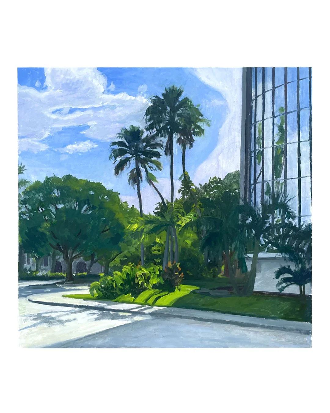 Biscayne Sprouting Palms, Oil on Canvas, 24"x24"