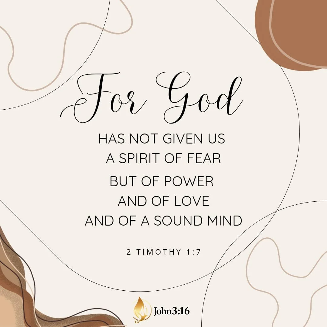 A religious quote on faith and love with decorative abstract backgrounds.