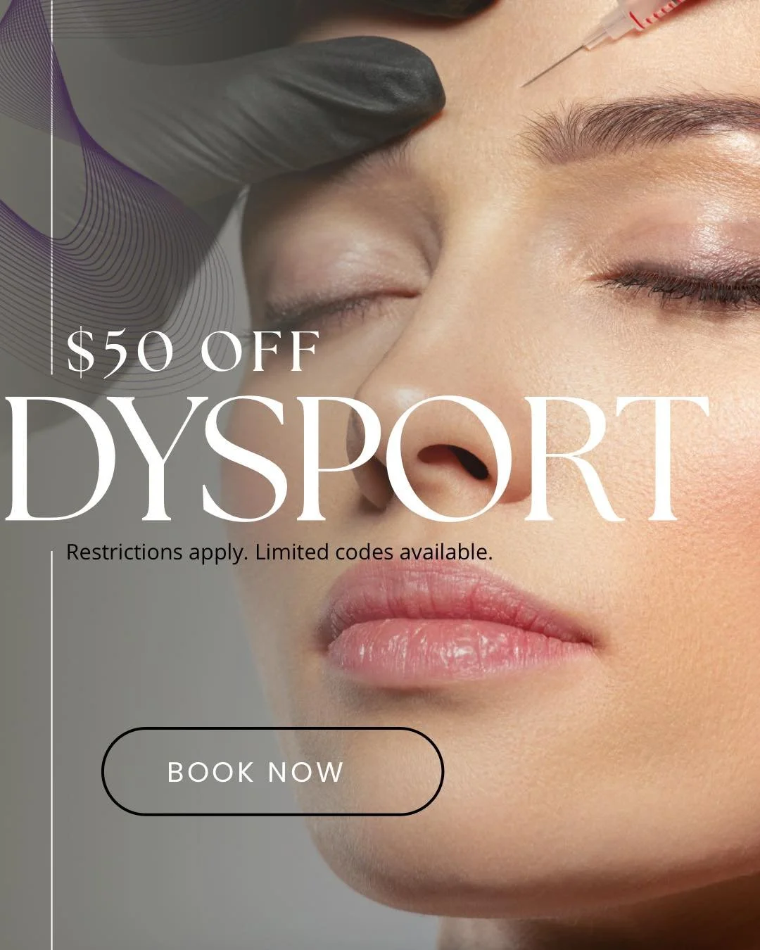 $50 OFF DYSPORT 💉✨

Get $50 off when you receive 30 units or more of Dysport at your next visit!
We have a limited supply of reward codes, so snag yours before they&rsquo;re gone!

📲 Call to schedule your appointment. 
Limit one code per person, wh