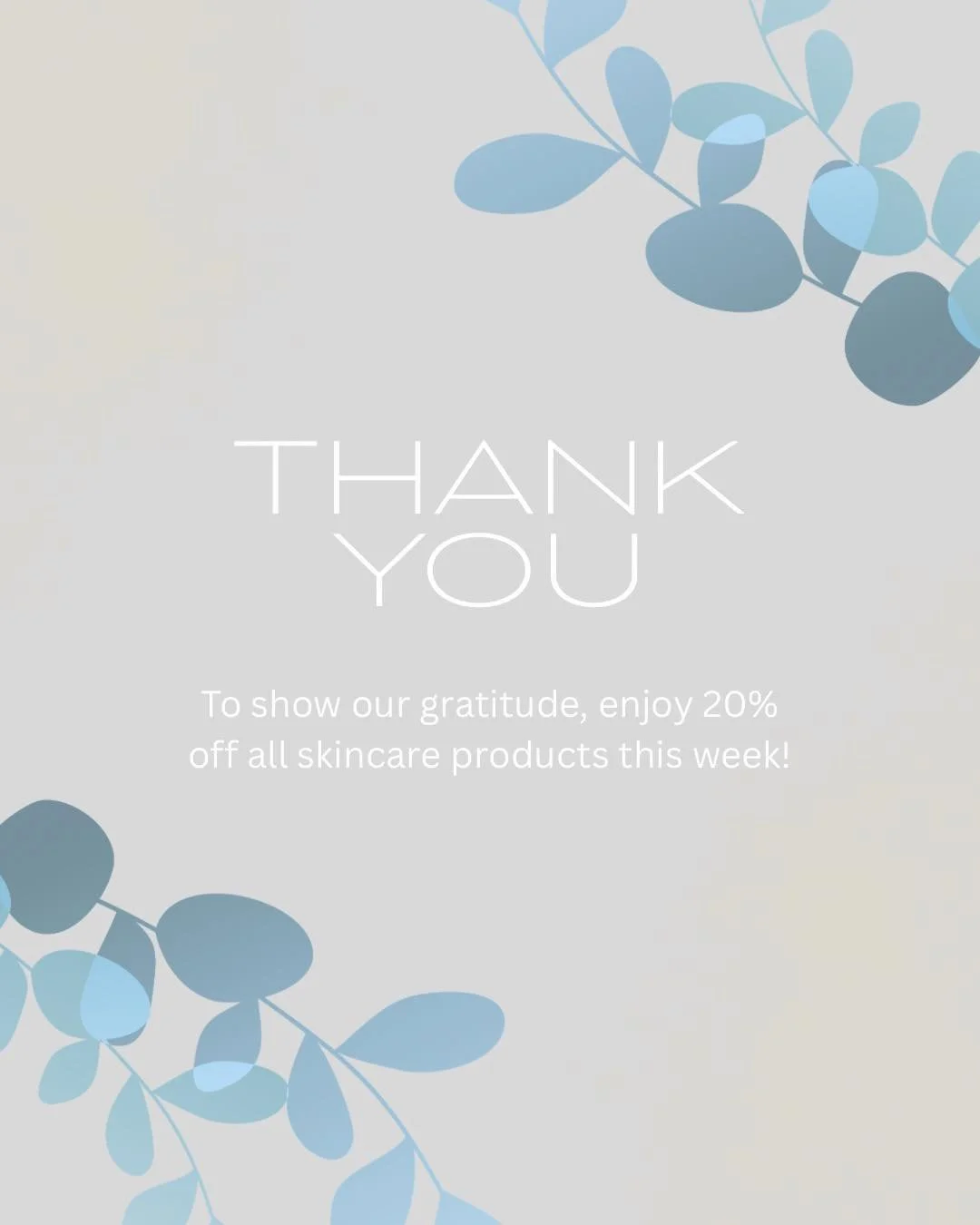 We&rsquo;re so thankful for YOU!
To show our gratitude, enjoy 20% off all skincare products this Thanksgiving week. 🍂

Stock up on your favorites or try something new!

#AlastinSkincare #SocieteSkincare #ExcellRejuvenation #HolidayGlow #SkincareSale