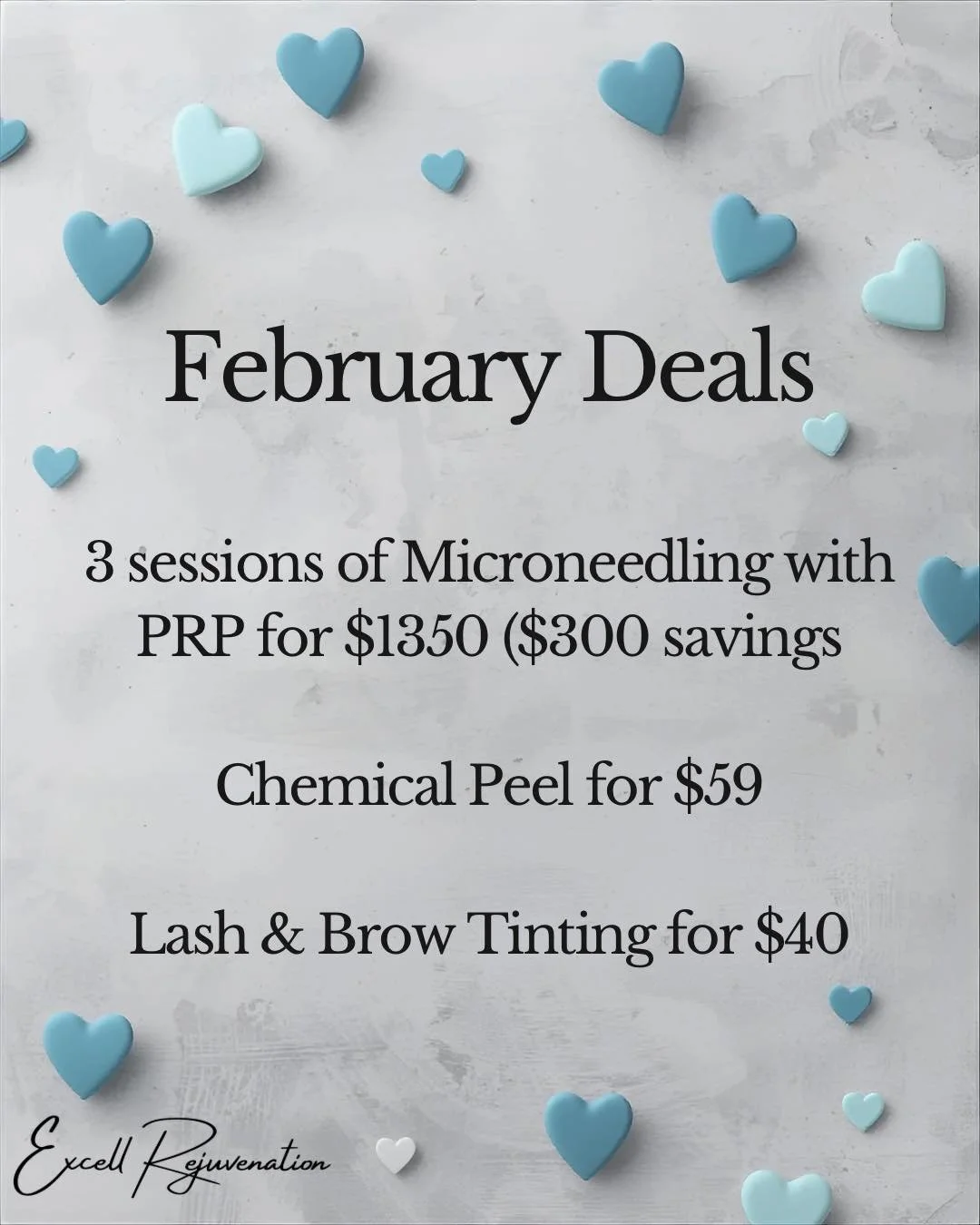 Because your skin deserves some love too 💋

💉 3 Microneedling + PRP Sessions &ndash; $1,350
✨ Chemical Peel &ndash; $59
👁️ Lash + Brow Tinting &ndash; $40

Glow it up. Smooth it out. Tint it to perfection 
These sweet deals are February only, so d