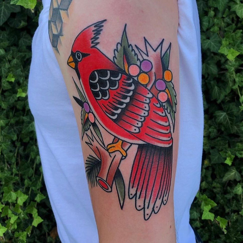 Cardinal tattoo done by @robertlamb #truthandtriumphtattoo
