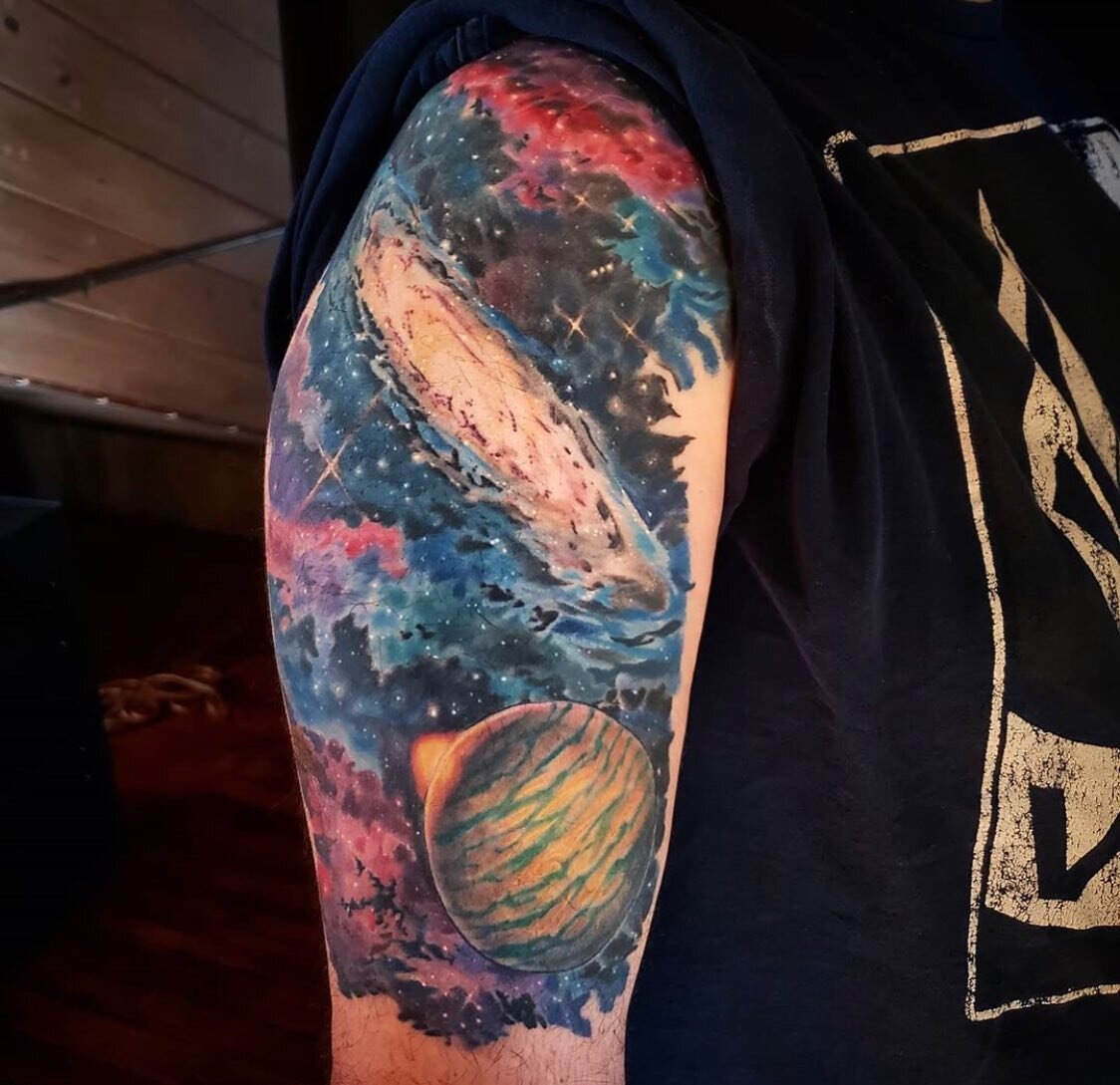 💫 Healed galaxy tattoo by @tattoojohnaon 💫 #truthandtriumphtattoo