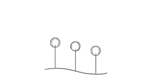 hand-drawn simplified needles in back acupuncture icon