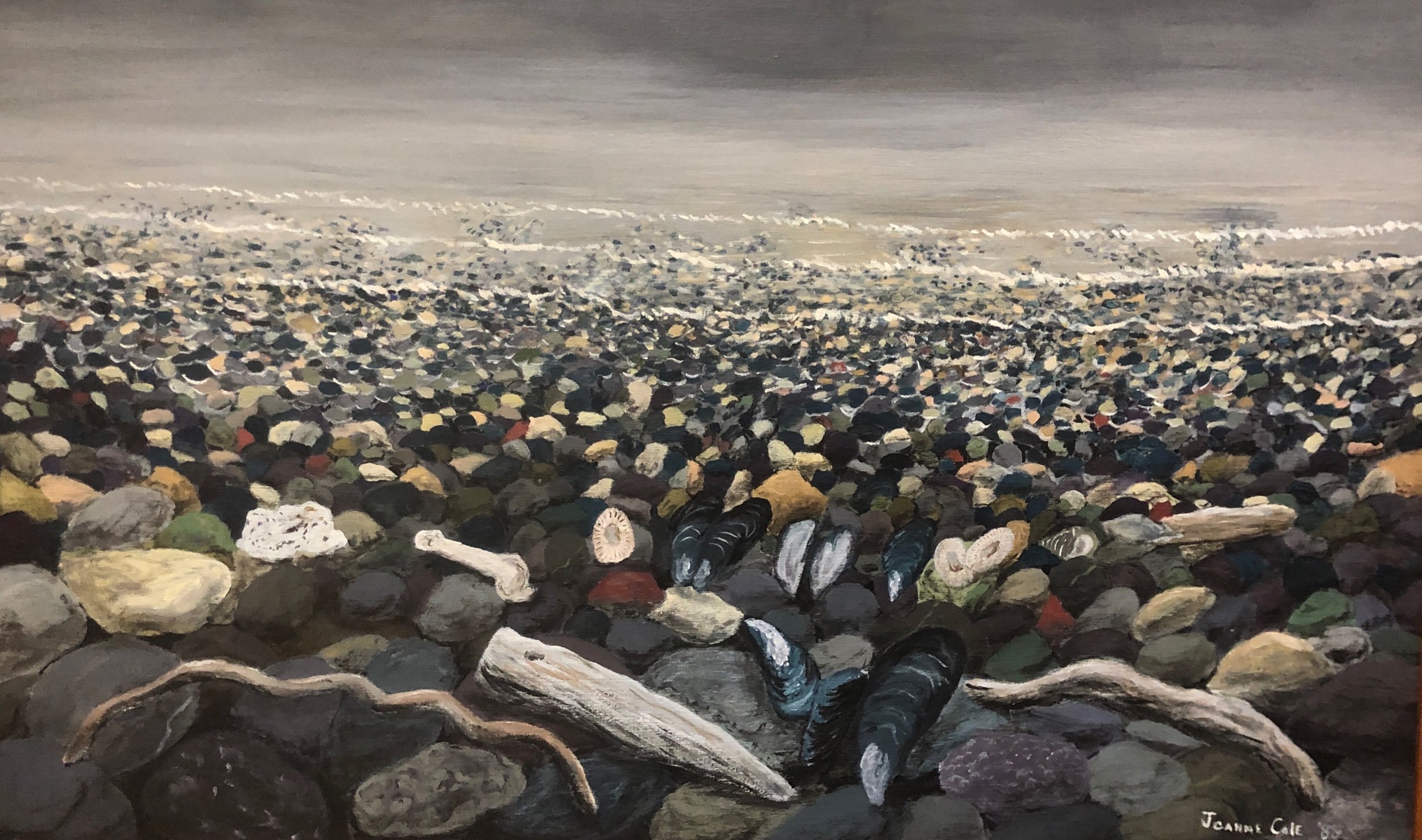 Bellevue Beach #1, acrylic on canvas, 22 x 35 inches, 1988 - NFS
