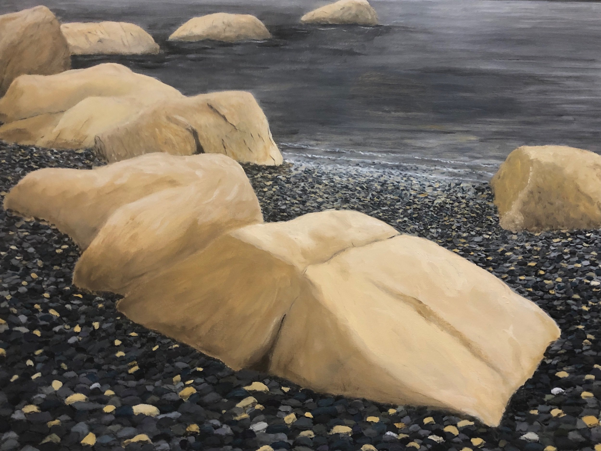 Bellevue Beach #2, acrylic on canvas, 32 x 40 inches, 1988 - NFS