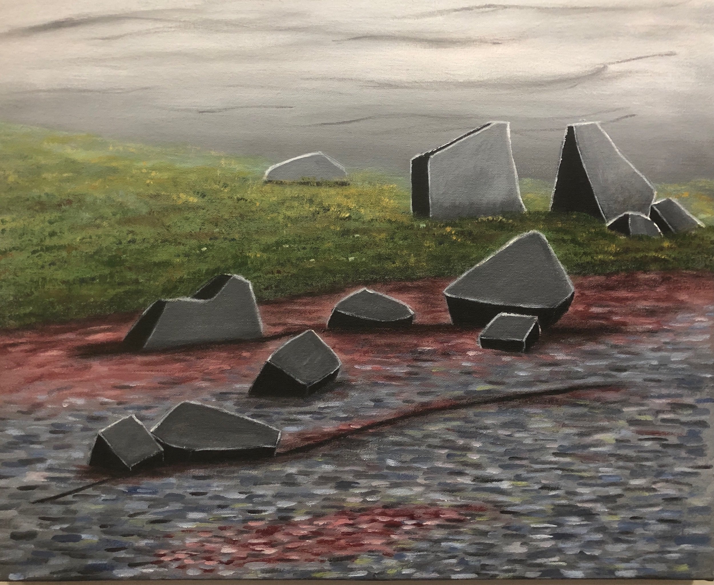 Erratics on Watch Hill, 16 x 20 inches, 1993, $300