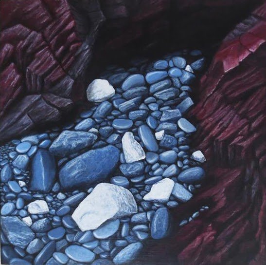 In Dark Corners, acrylic on panel, 12 x 12 inches, $400