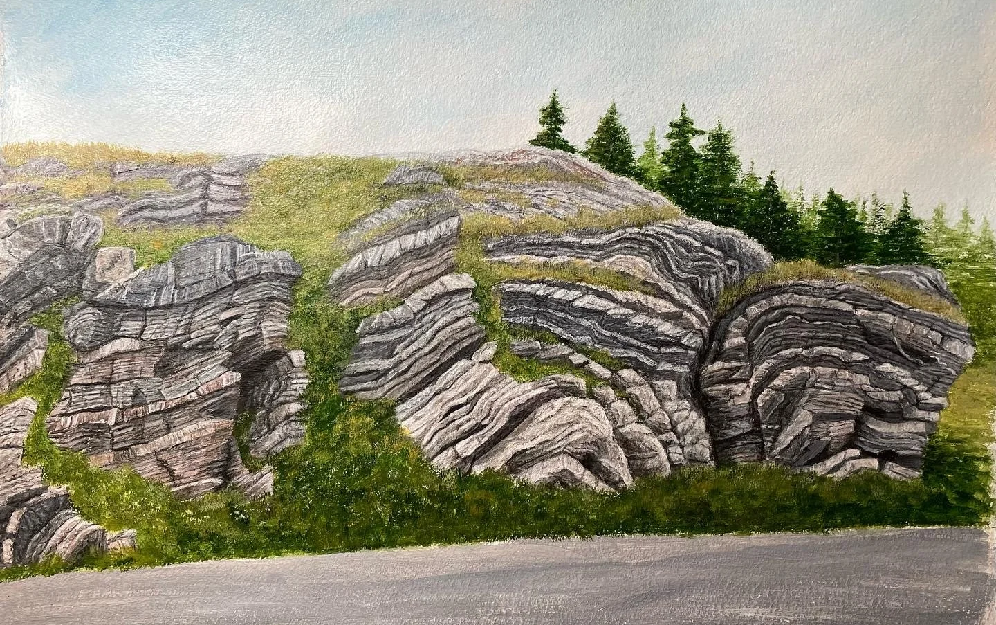 Finished painting, acrylic on paper