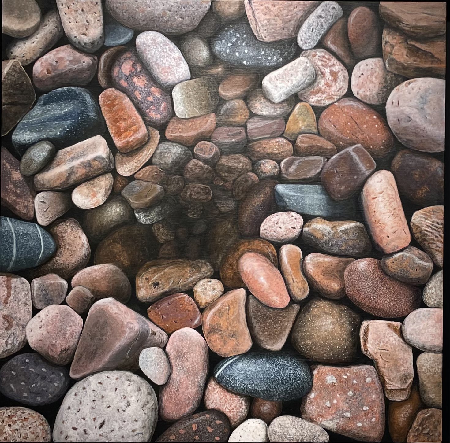 The Abyss at Salt Cove, near St. Lawrence, acrylic on panel, 20 x 20 inches, SOLD