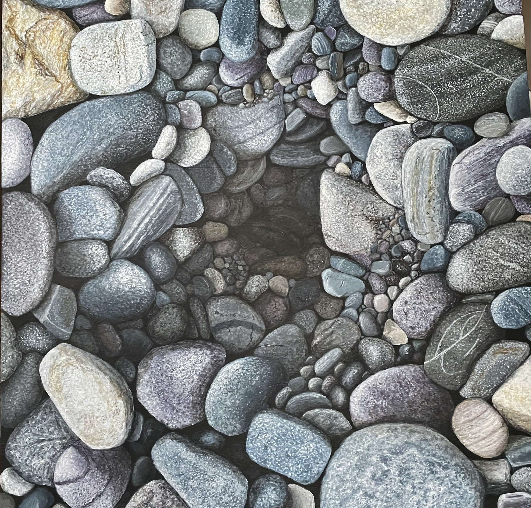 The Abyss at Collier Bay, on the isthumus of Avalon, acrylic on panel, 20 x 20 inches, 2022, SOLD