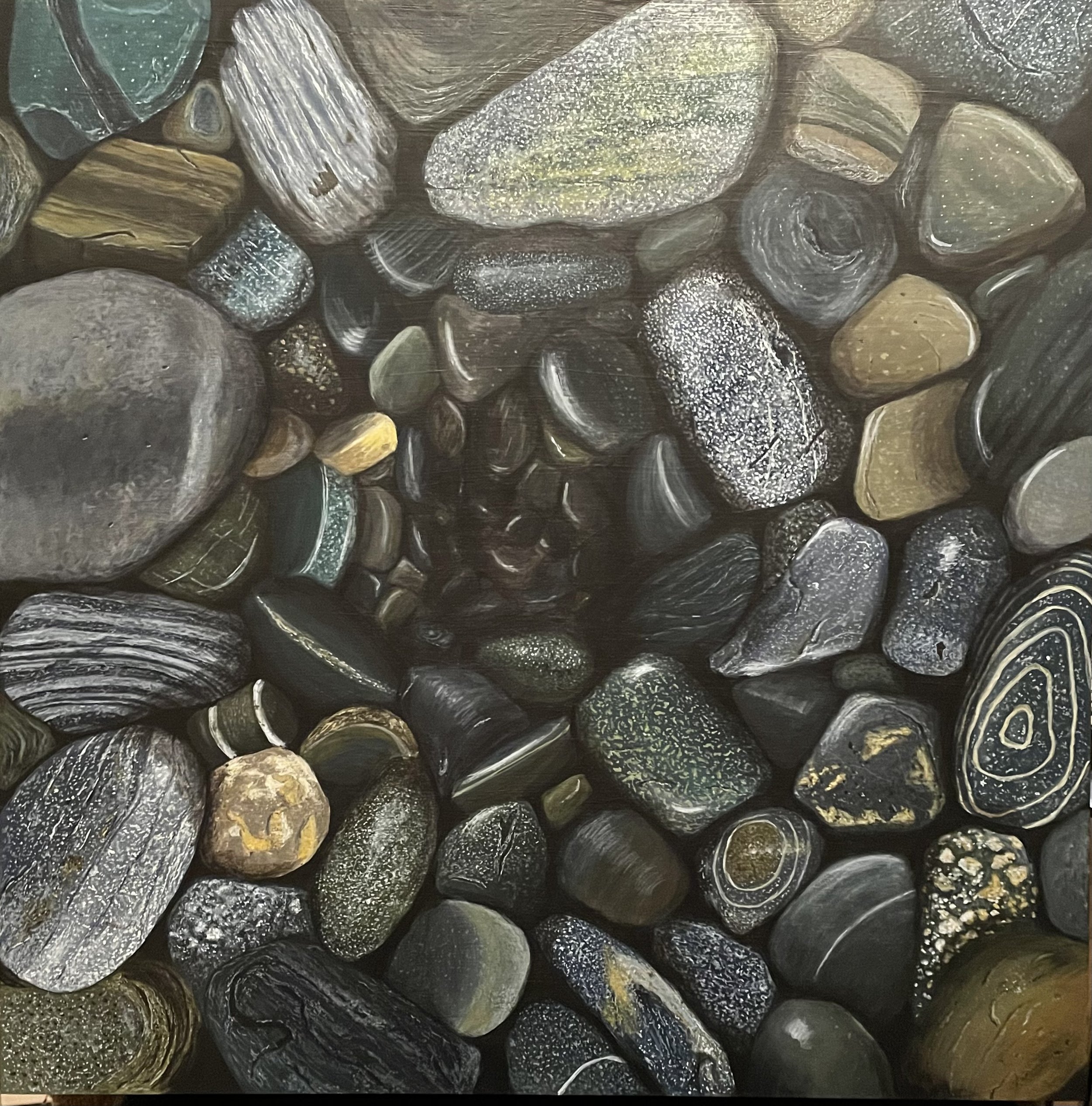 The Abyss at Seal Cove near Cappahayden, acrylic on panel, 20 x 20 inches, $700