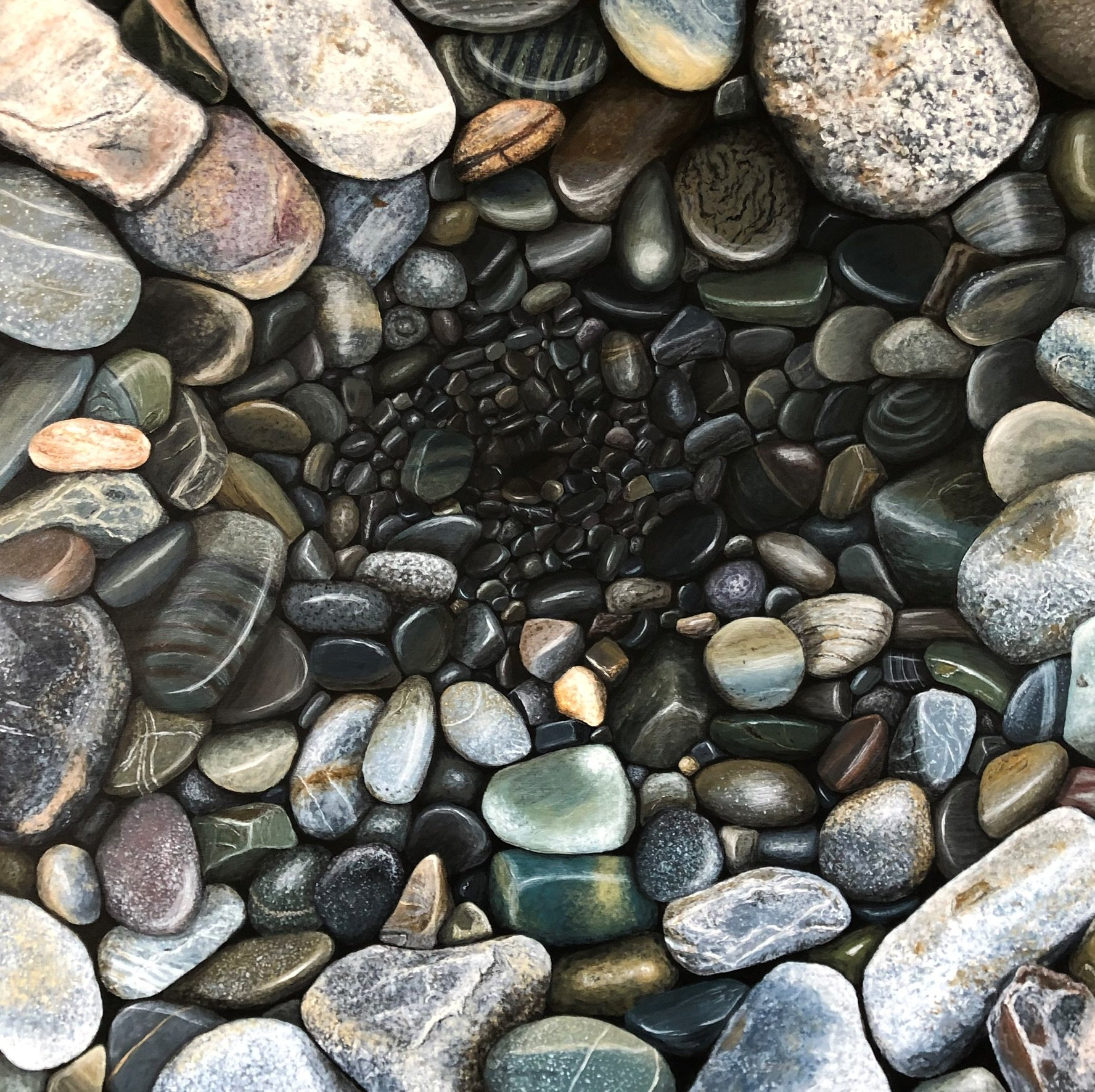 The Abyss at Torbay Beach, acrylic on panel, 20 x 20 inches, $700