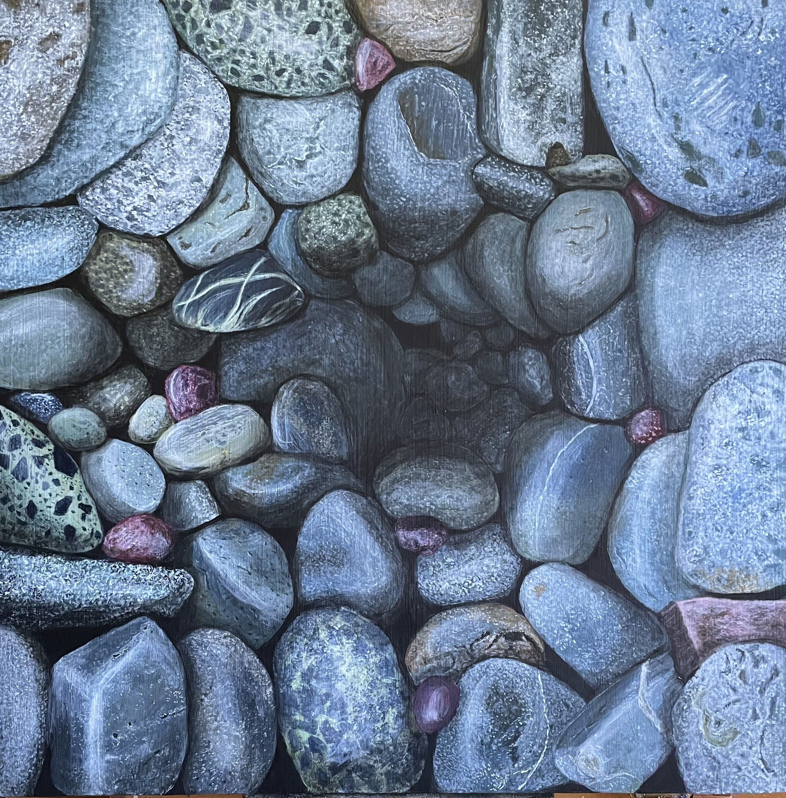 The Abyss at King's Cove near Harry's Harbour, acrylic on panel, 20 x 20 inches, 2023, $700