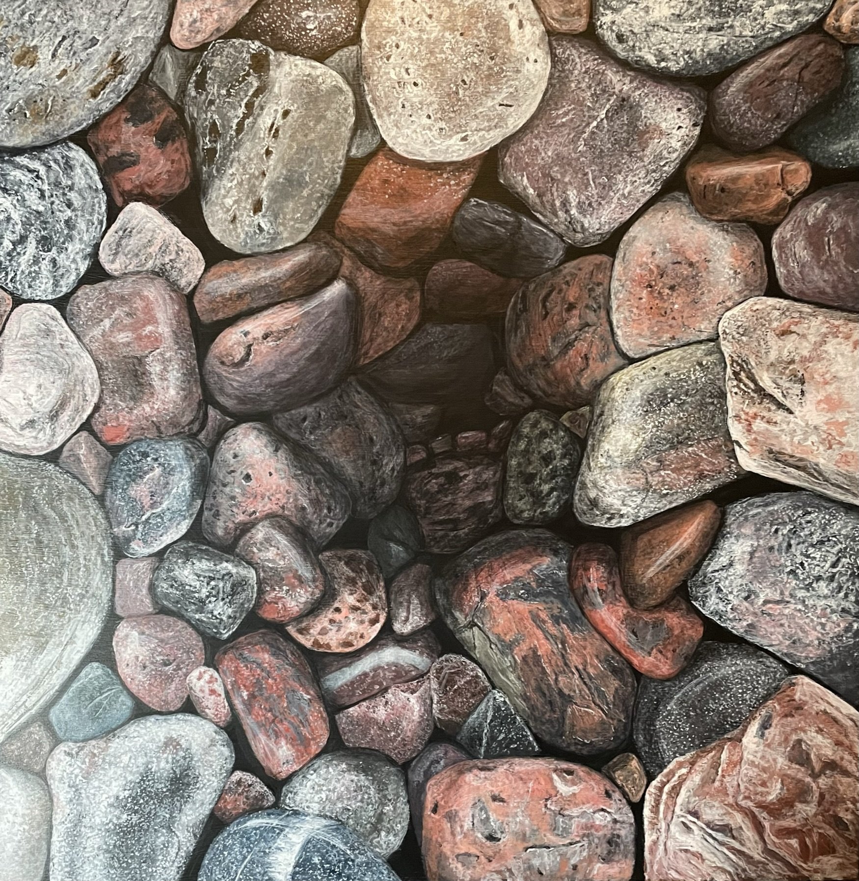 The Abyss at Saltwater Cove at the Tip of the Connaigre Peninsula, acrylic on panel, 20 x 20 inches, 2023, $700