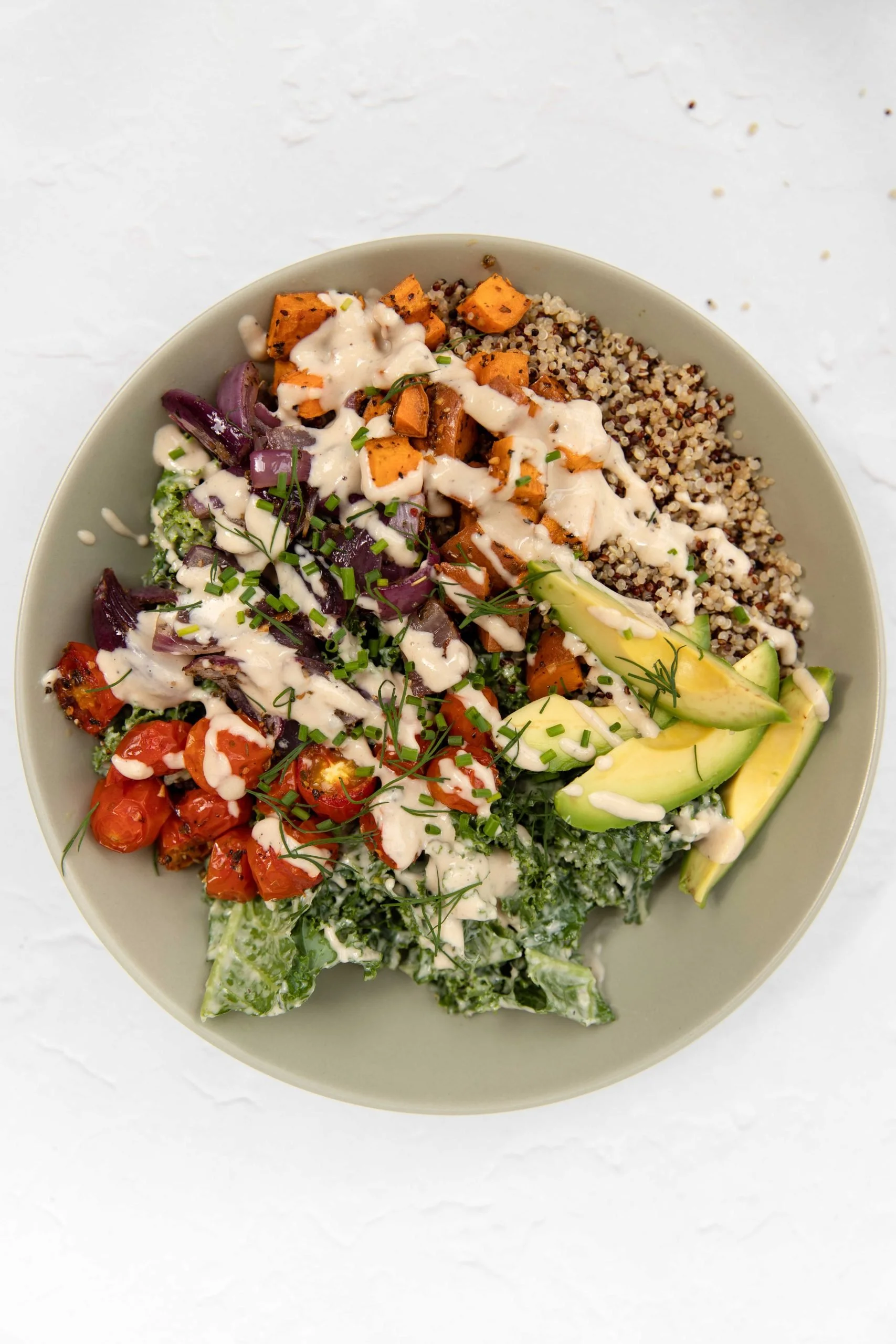 Quinoa Salad with Roasted Vegetables &amp; Lemon Tahini Dressing