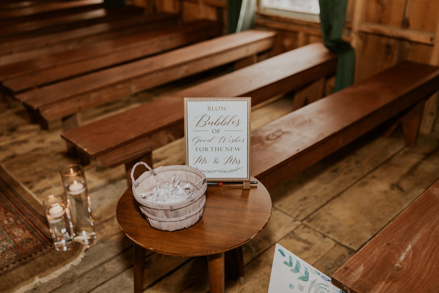 bubble wands at wedding ceremony