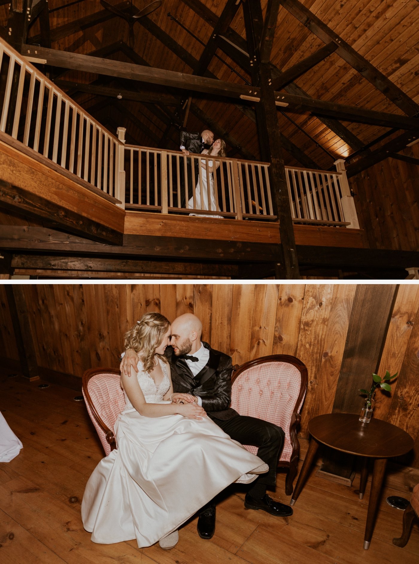 bride and groom portraits at winter wedding