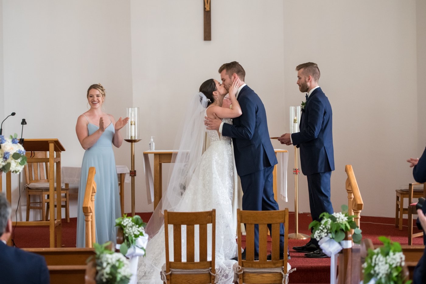 wedding ceremony at All Saint's Church in Maine