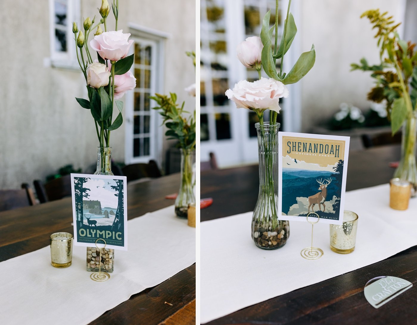 national park table numbers for wedding