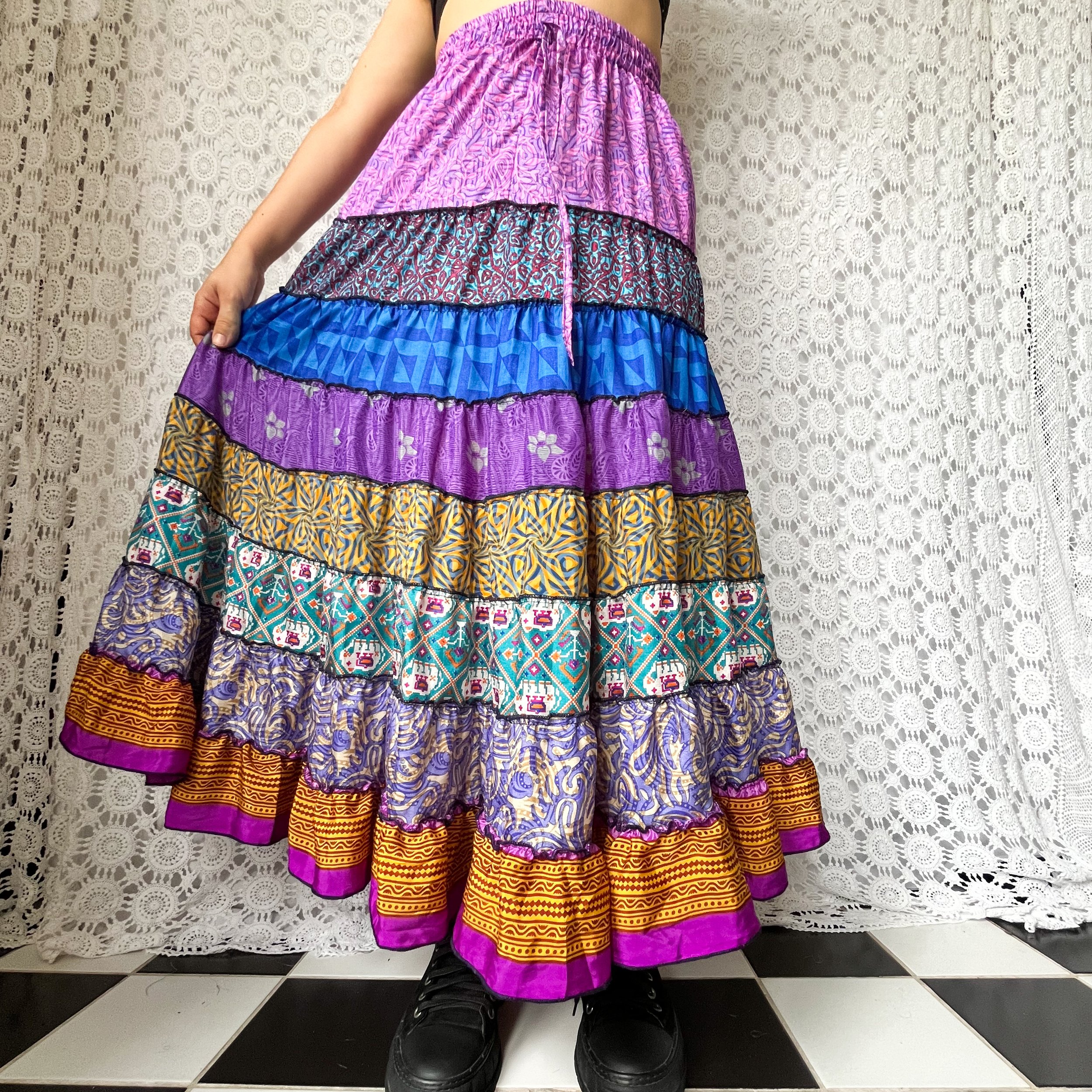Patchwork Maxi Skirt #19 — Kaohinani Ethical Fashion