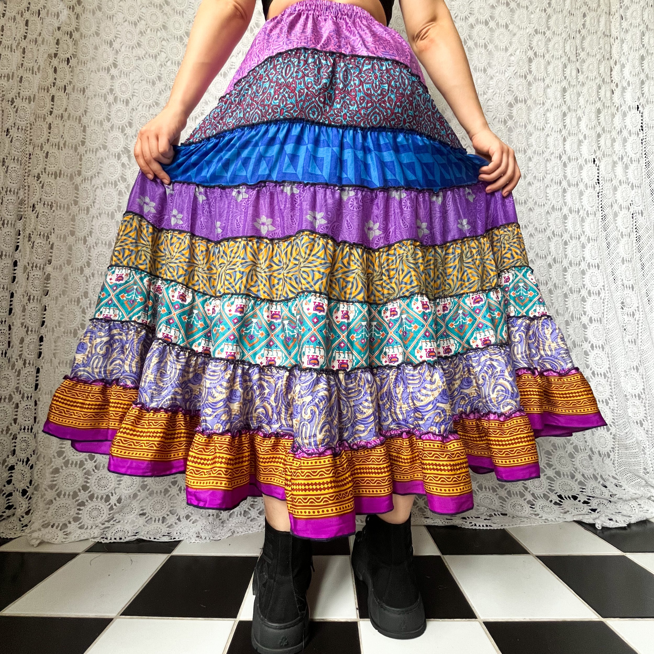 Patchwork Maxi Skirt #19 — Kaohinani Ethical Fashion