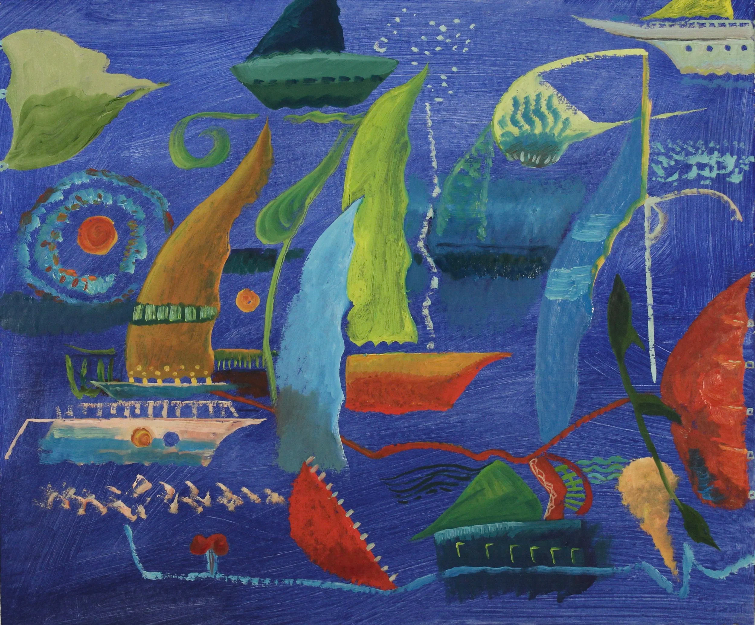 Sails    20"x24"  oil on board